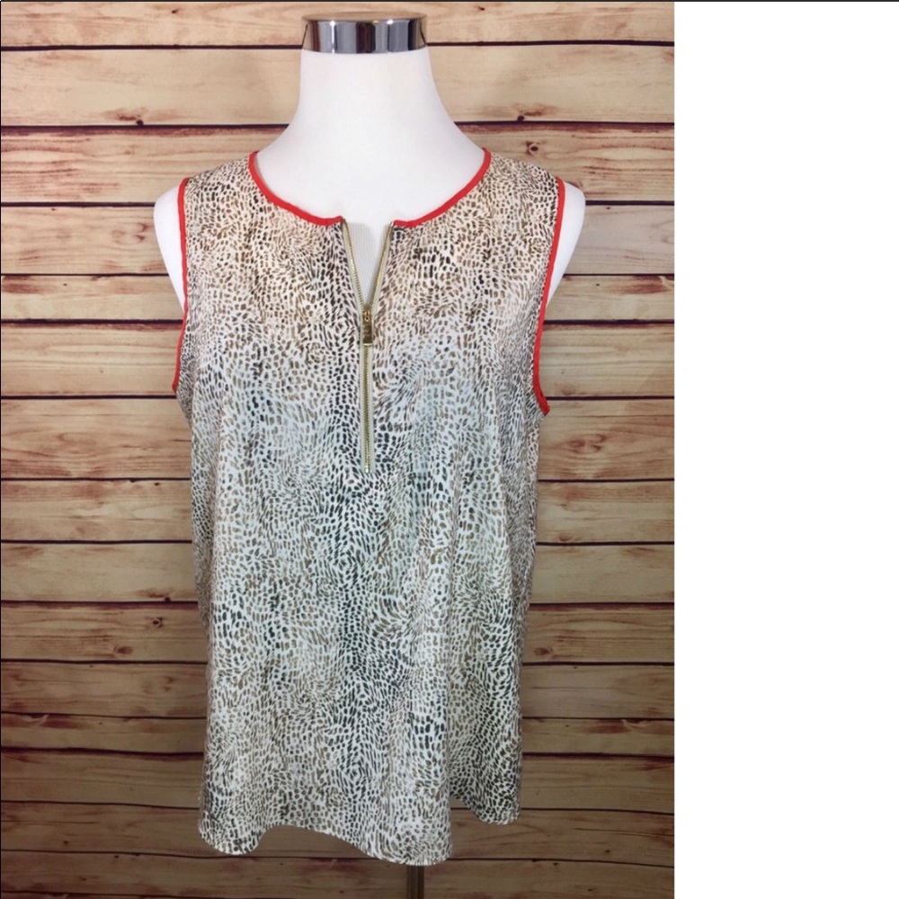 Vince Camuto Sleeveless Animal Print Top Blouse